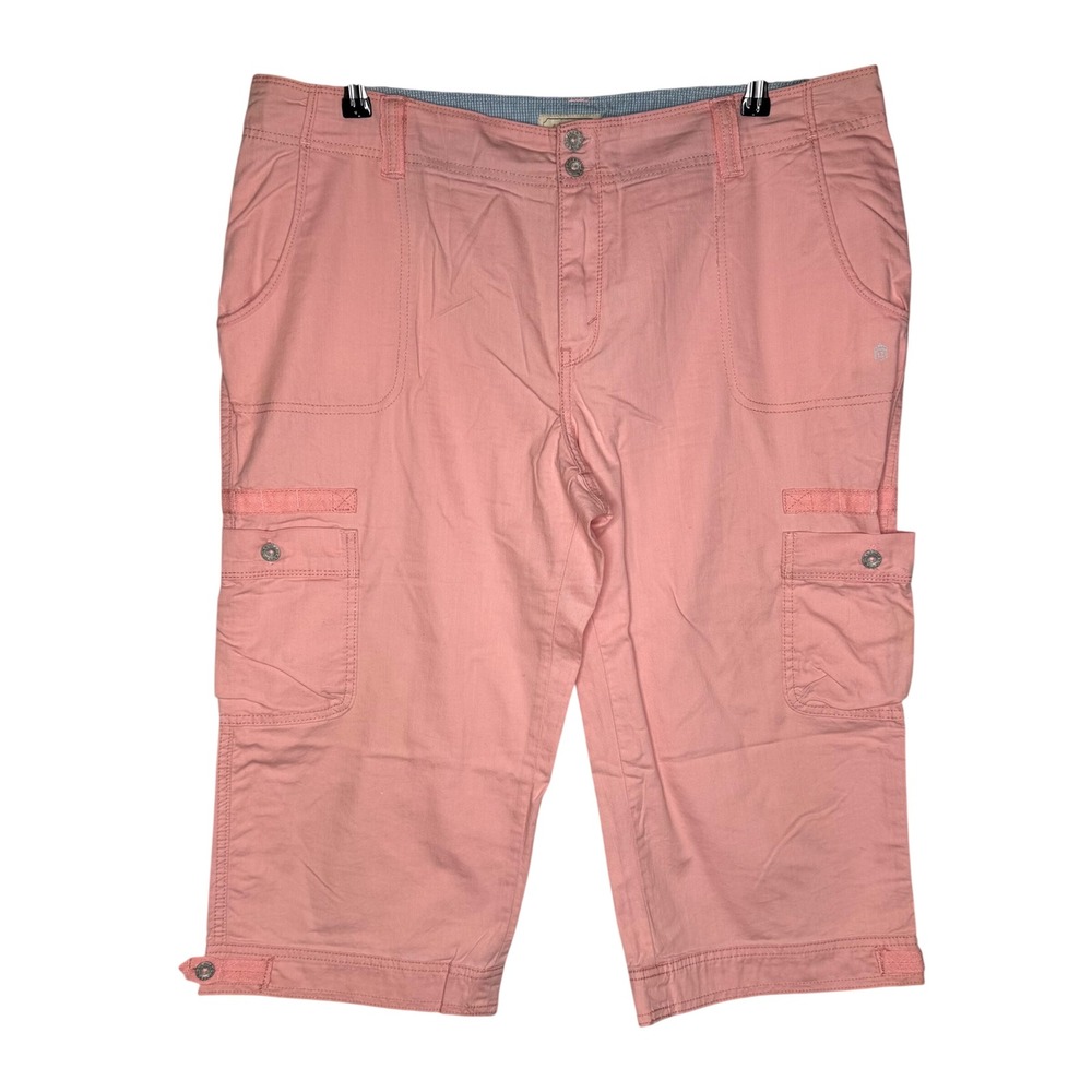 Y2K Levis Pink Cropped Capri Cargo Pants Size 16 Mid Rise Cotton Utility‎